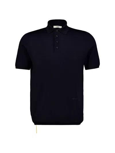 Fendi Short-sleeve Polo Shirt In Black