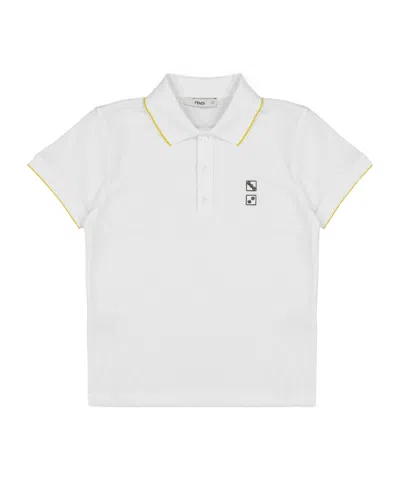 Fendi Shortsleeve Polo Shirt In White