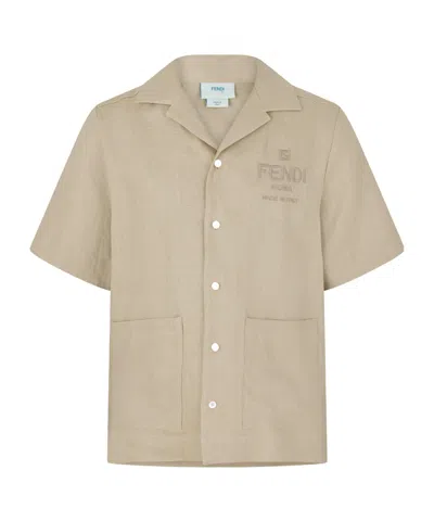 Fendi Shortsleeve Shirt In Nude