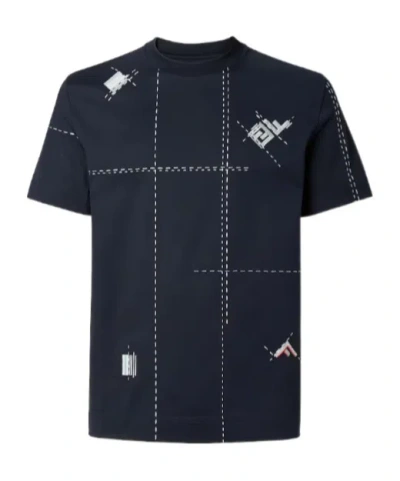 Fendi Short-sleeved Crew-neck T-shirt In Brown