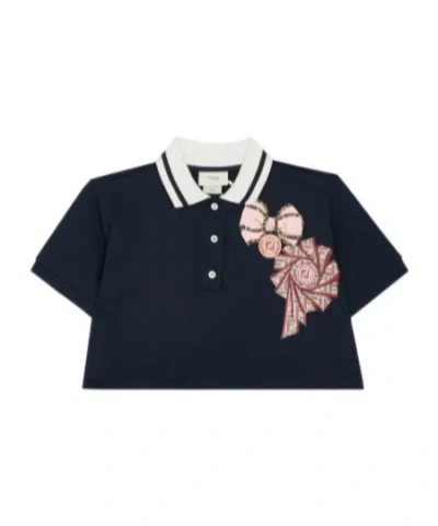 Fendi Kids' Short-sleeved Polo Shirt In Blue