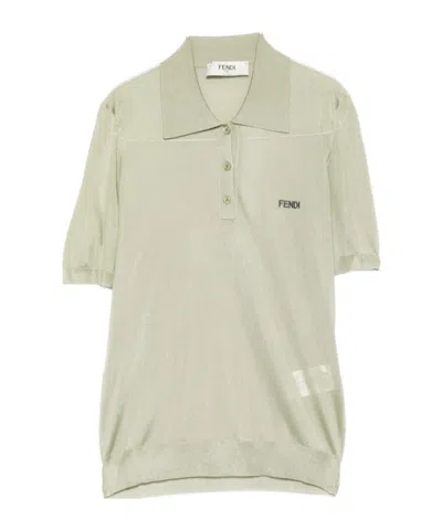 Fendi Short-sleeved Polo Shirt In Green