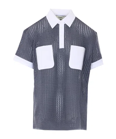 Fendi Short-sleeved Polo Shirt In Neutral