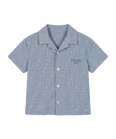 Fendi Kids' Short-sleeved Shirt In Blue