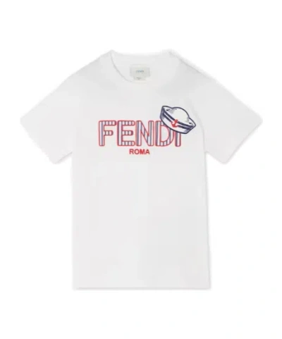 Fendi Kids' Short-sleeved T-shirt In Neutral