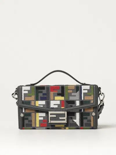 Fendi Baguette Soft Trunk Tote Bag In Black