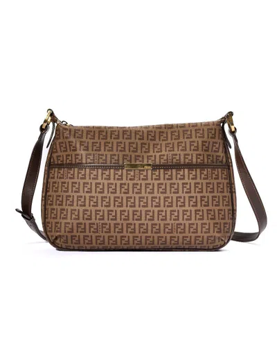 Fendi Shoulder Bag Medium Ff Logomania Brown