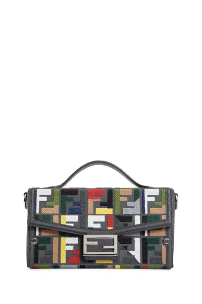 Fendi Baguette Soft Trunk Tote Bag In Black