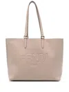 Fendi Rectangular Shape Double Handles Shoulder Bags In White