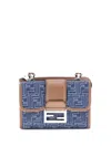 Fendi Baguette Double Crossbody Bag In Blue