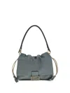 Fendi Light Blue Calf Leather Bos Taurus Shoulder Bag In Blue