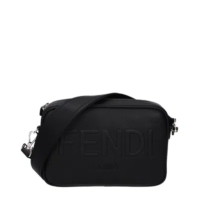 Fendi Shoulder Bags Men Leather Black