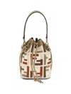 Fendi Women Mon Tresor Ff Jacquard Fabric And Leather Bucket Bag In Multi