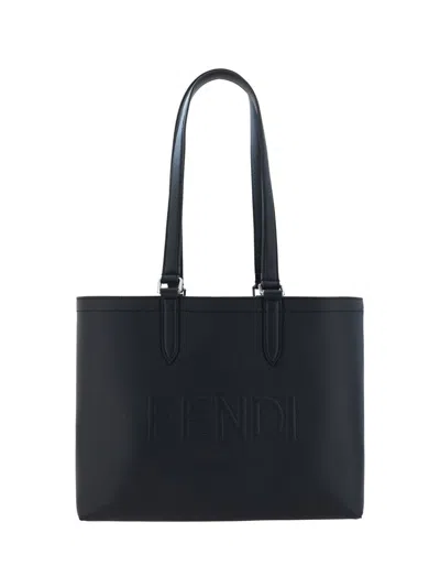 Fendi Shoulder Bags In Nero+palladio