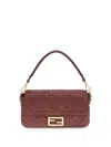 Fendi Bordeaux Calf Leather Bos Taurus Shoulder Bag In Brown