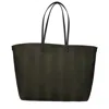 Fendi Striped Cotton Tote Roll Shoulder Bag