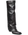 Fendi Show Leather Knee-high Boot In Animal Print