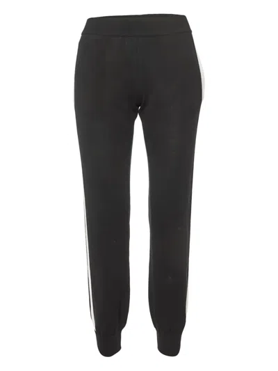 Pre-owned Fendi Side-stripe Cotton Jogger Pants In Black