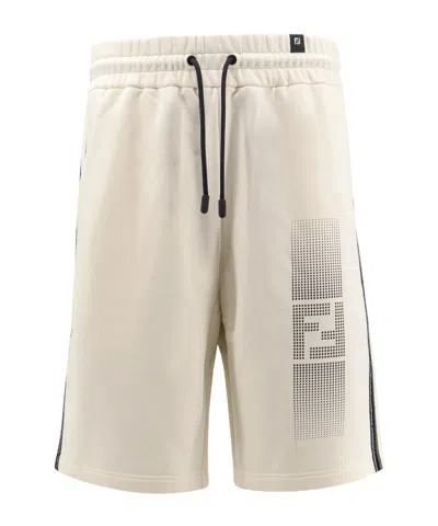 Fendi Side-stripe Track Shorts In Nude