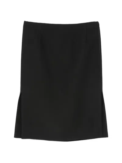 Fendi Side-slit Midi Skirt In Black