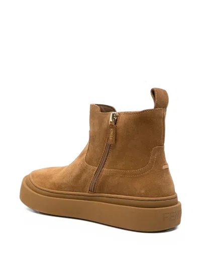 Fendi Kids' Side-zip Boots In Brown