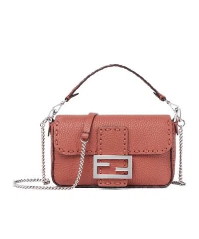 Fendi Sienna Brown Selleria Bag With 309 Hand-sewn Topstitches