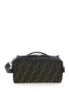 Fendi 'siesta' Brown Small Handbag With Removable Shoulder Strap And All-over Ff Motif In Leather Ma In Multicolor