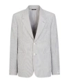 Fendi Sigle-breasted Striped Blazer In White