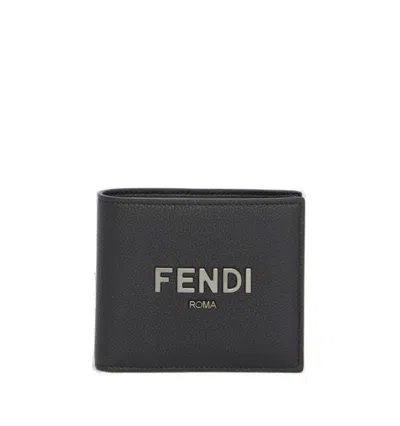 Fendi Signature Bi-fold Wallet In Black