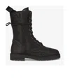Fendi Signature Biker Embroidered Flat Boots In Black
