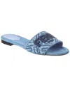 Fendi Signature Flat Slides In Blue