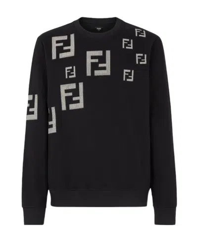 Fendi Signature Ff-patch Sweatshirt In Black