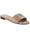 Fendi Denim-effect Jacquard Pequin Slides Shoes In Grey