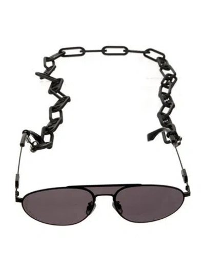 Pre-owned Fendi Signature Logo Shield Sunglasses W/ Tags In Black