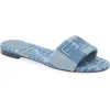Fendi Logo-embroidered Slides In Bianco Blu Ceruleo