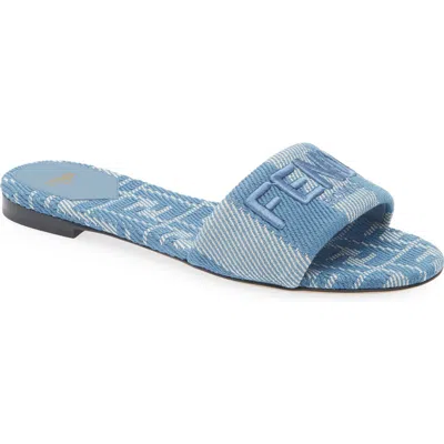 FENDI FENDI SIGNATURE LOGO SLIDE SANDAL