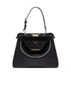 Fendi Signature Medium Peekaboo Soft Bag In Black