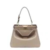 Fendi Signature Medium Peekaboo Soft Bag In Nude