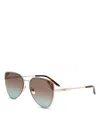 Fendi Signature Pilot Sunglasses, 57mm