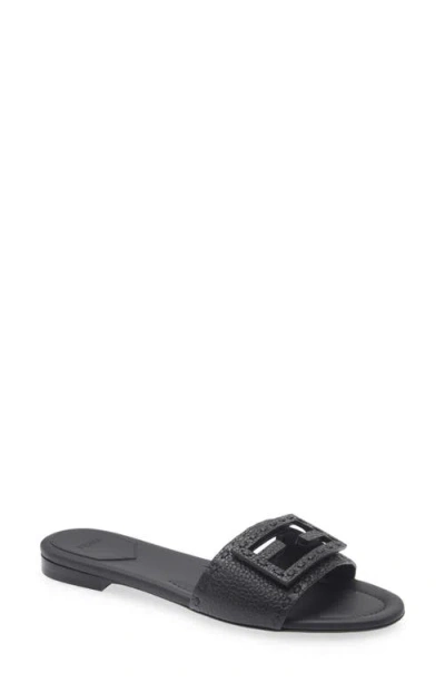 Fendi Signature Slide Sandal In Black