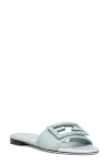 Fendi Light Blue Leather Sandals In Light Blue