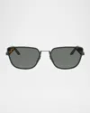 Fendi Signature Square Metal Sunglasses In Black
