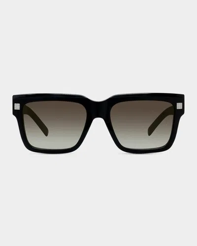 Fendi Signature Square Metal Sunglasses In Black