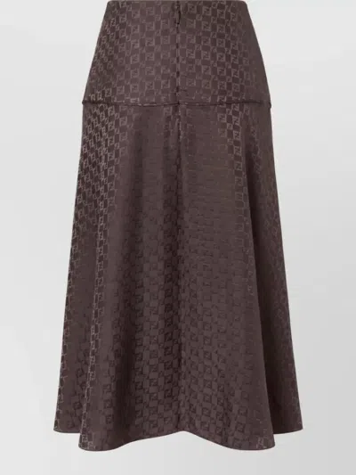 Fendi Silk A-line Skirt In Animal Print