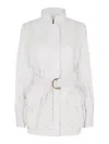 Fendi Contrasting Striped Cotton-silk Blouson In Nude & Neutrals