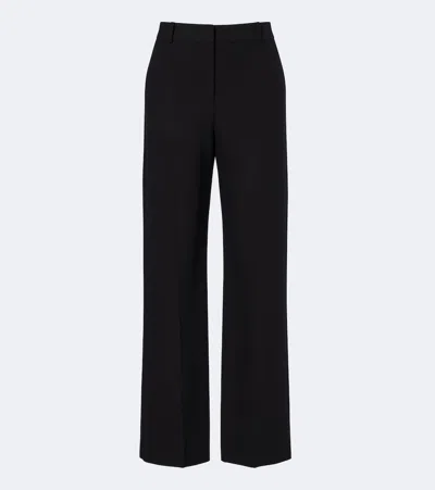 Fendi Silk And Cotton Wide-leg Pants In Black