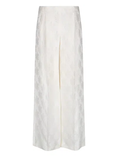 Fendi Silk And Viscose Pants In White