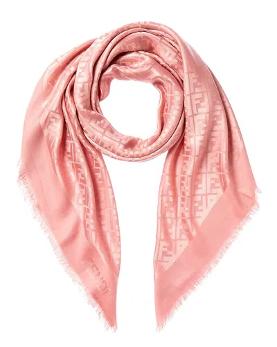 Fendi Dnu Inv  Silk & Wool-blend Shawl In Pink