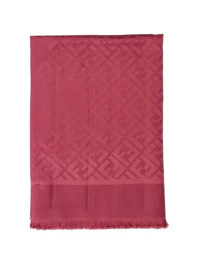 Fendi Silk And Wool Scarf In Red