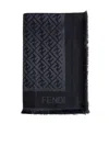 Fendi Silk Black Organic Silk Shawl In Black